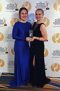 Erin Law and Megan McKinley with their Crystal Pillar Award