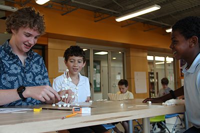 students in the makerspace