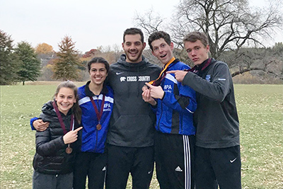 Nate with students after award