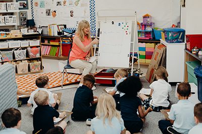 Ms. P teaching kindergarten