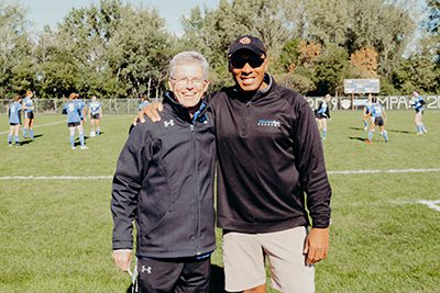 rich Harris and mike scinto at the girls soccer game together