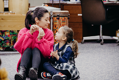 prek student and parent at the music share