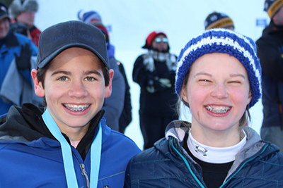 alpine skiers Emma and isak