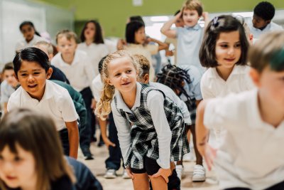 kindergarten joins the lower school for brain dance
