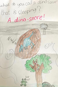 a joke written and illustrated by an MPA kindergarten student