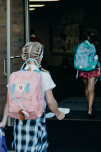 student arriving at door 1