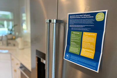 put your MPA contact tracing on your fridge to remember the process