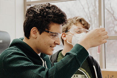 Upper School students in the lab